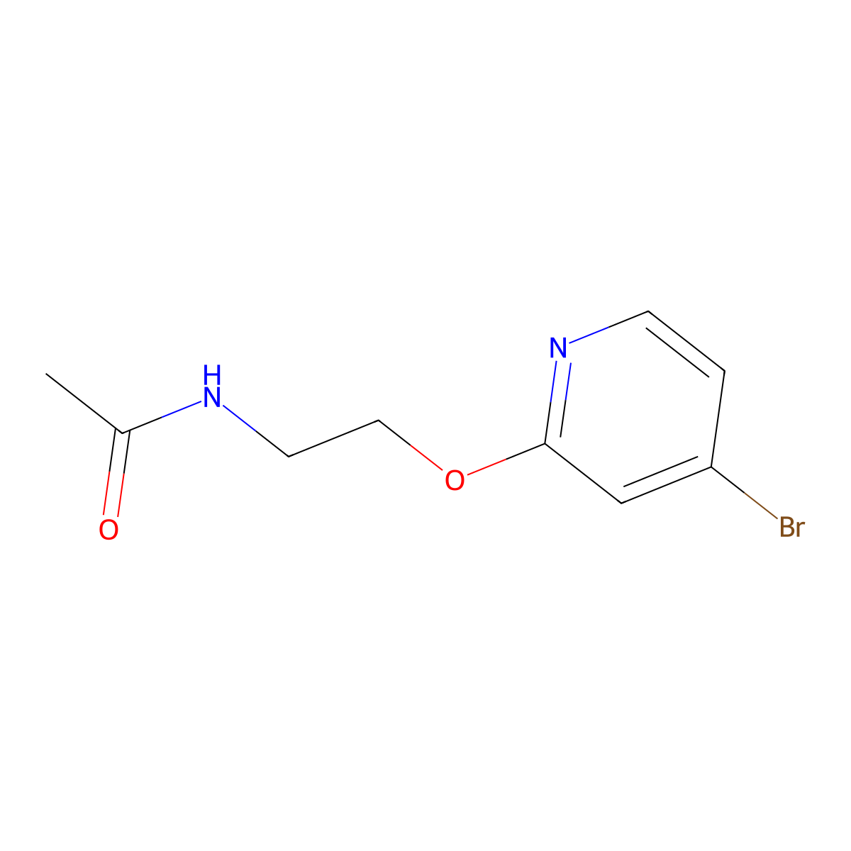 N-(2-((4-Bromopyridin-2-yl)oxy)ethyl)acetamide molecular structure, CAS 1001077-13-9