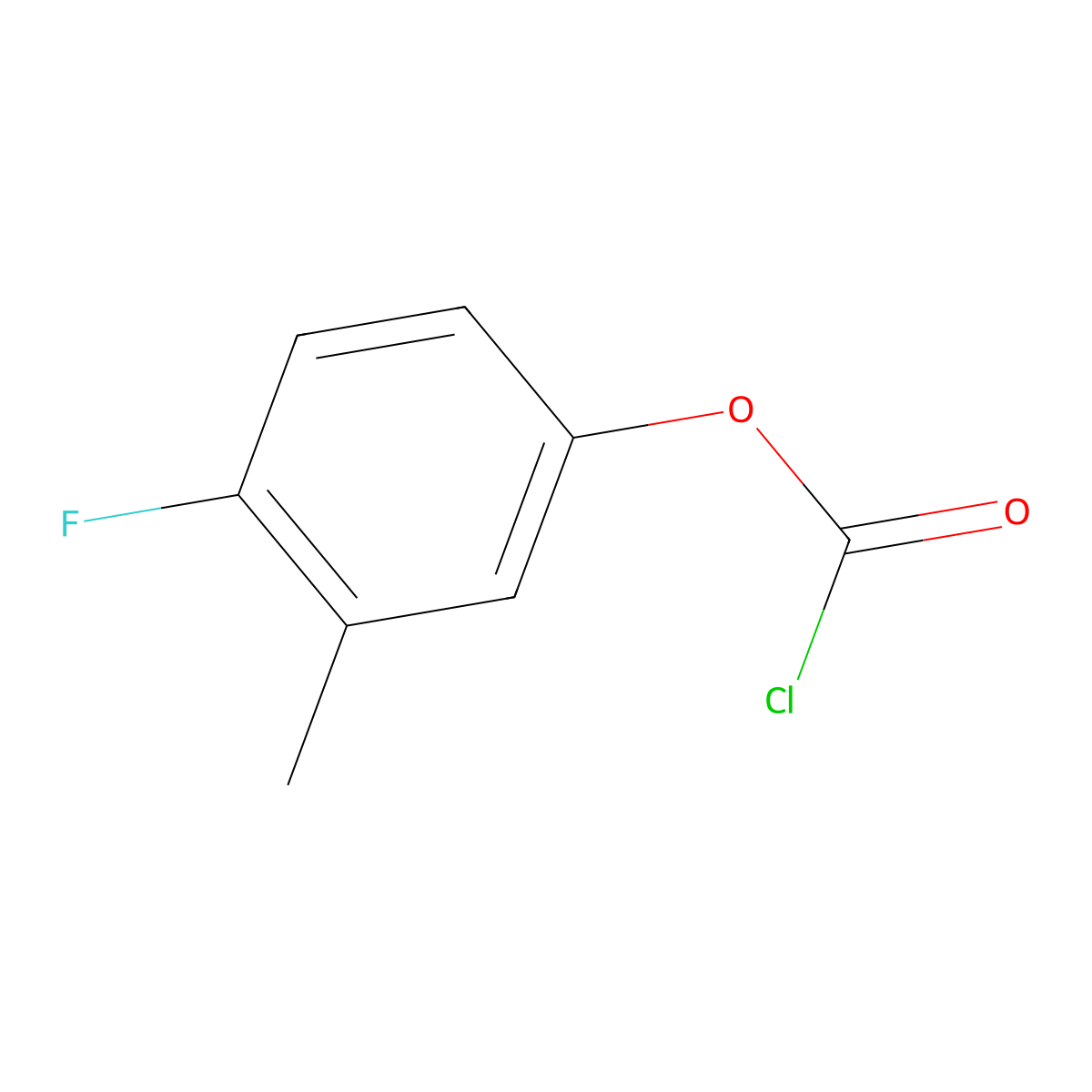 4-Fluoro-3-methylphenyl carbonochloridate molecular structure, CAS 1001095-14-2