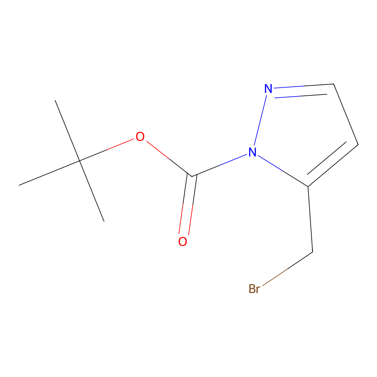 5-Bromomethyl-pyrazole-1-carboxylic acid tert-butyl ester molecular structure, CAS 1001096-27-0