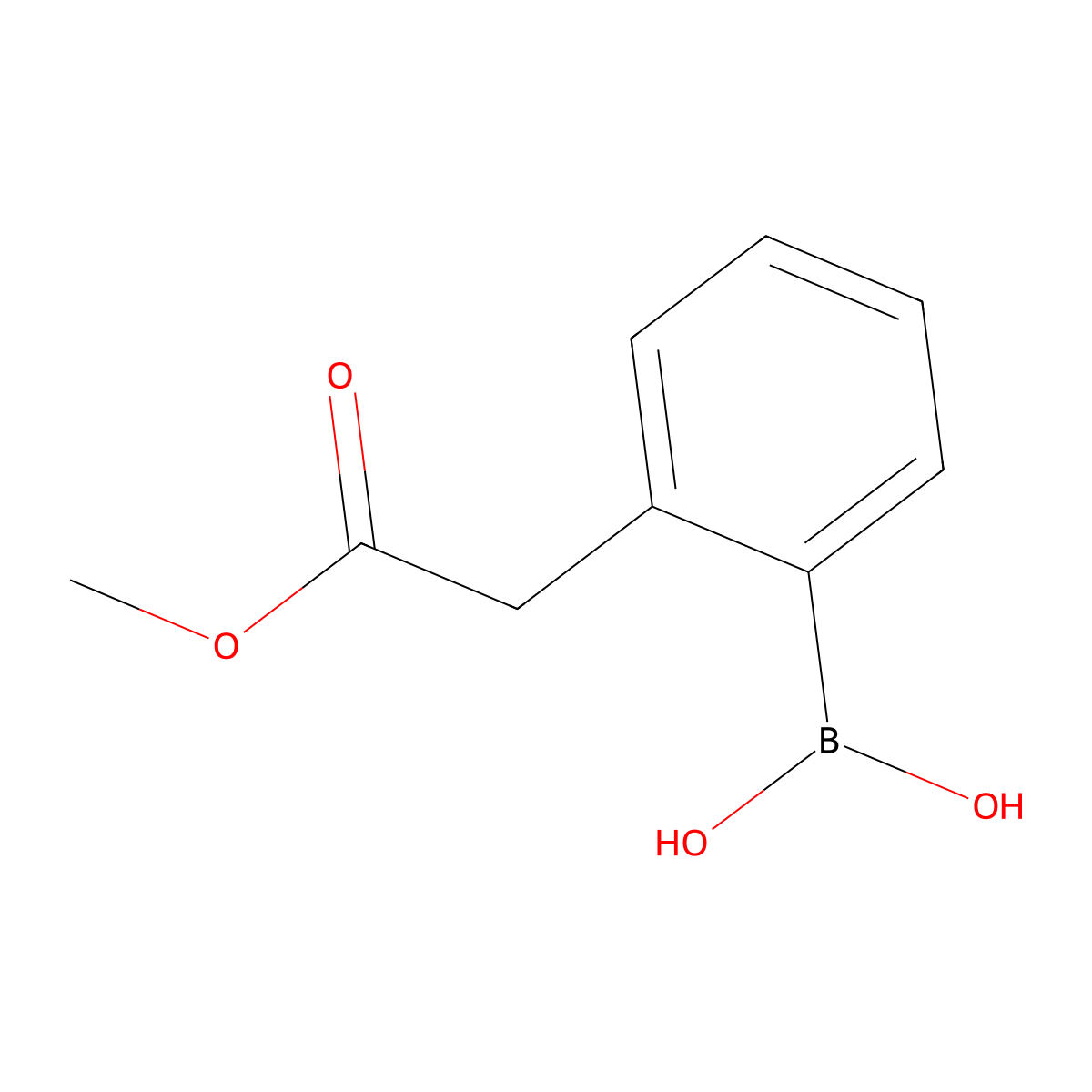 (2-(2-Methoxy-2-oxoethyl)phenyl)boronic acid molecular structure, CAS 1001108-67-3