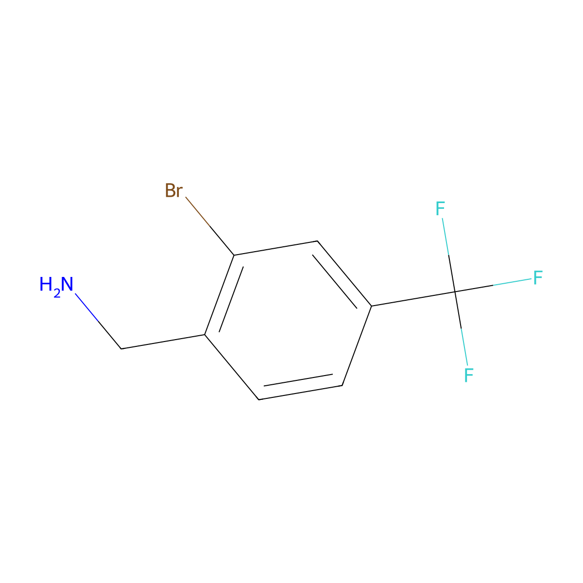 (2-Bromo-4-(trifluoromethyl)phenyl)methanamine molecular structure, CAS 1001109-50-7