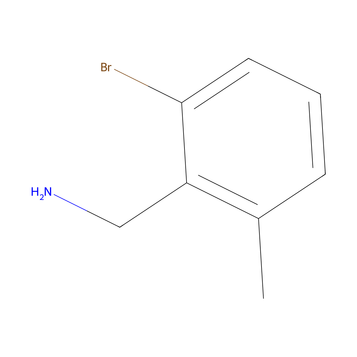(2-Bromo-6-methylphenyl)methanamine molecular structure, CAS 1001109-59-6