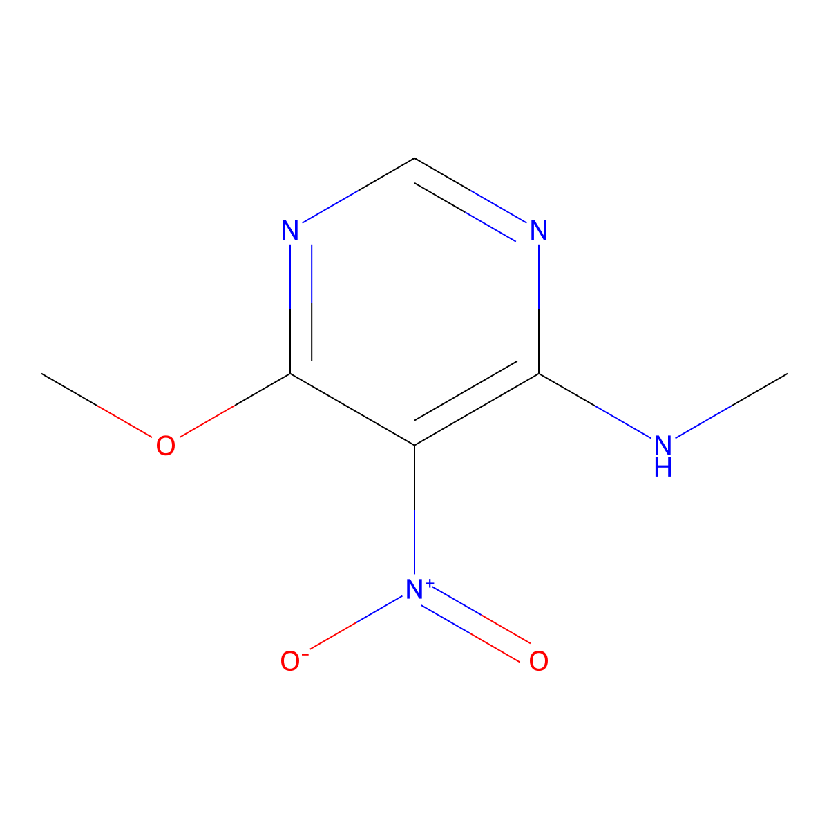 6-Methoxy-N-methyl-5-nitropyrimidin-4-amine molecular structure, CAS 100114-07-6