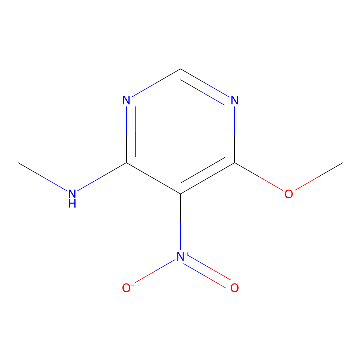 6-Methoxy-N-methyl-5-nitropyrimidin-4-amine molecular structure, CAS 100114-07-6