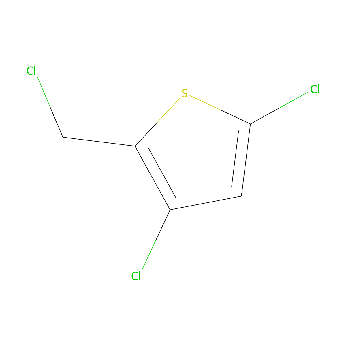 3,5-Dichloro-2-(chloromethyl)thiophene molecular structure, CAS 100114-13-4