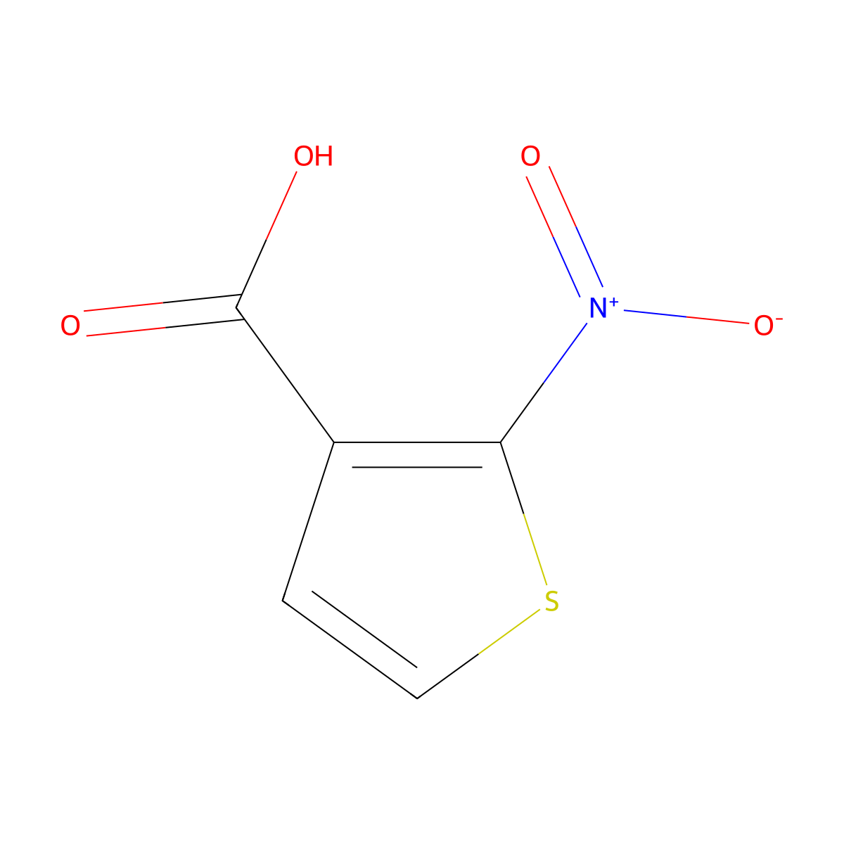 2-Nitrothiophene-3-carboxylic acid molecular structure, CAS 100114-16-7