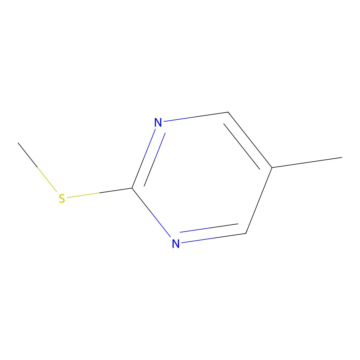 5-Methyl-2-(methylsulfanyl)pyrimidine molecular structure, CAS 100114-24-7
