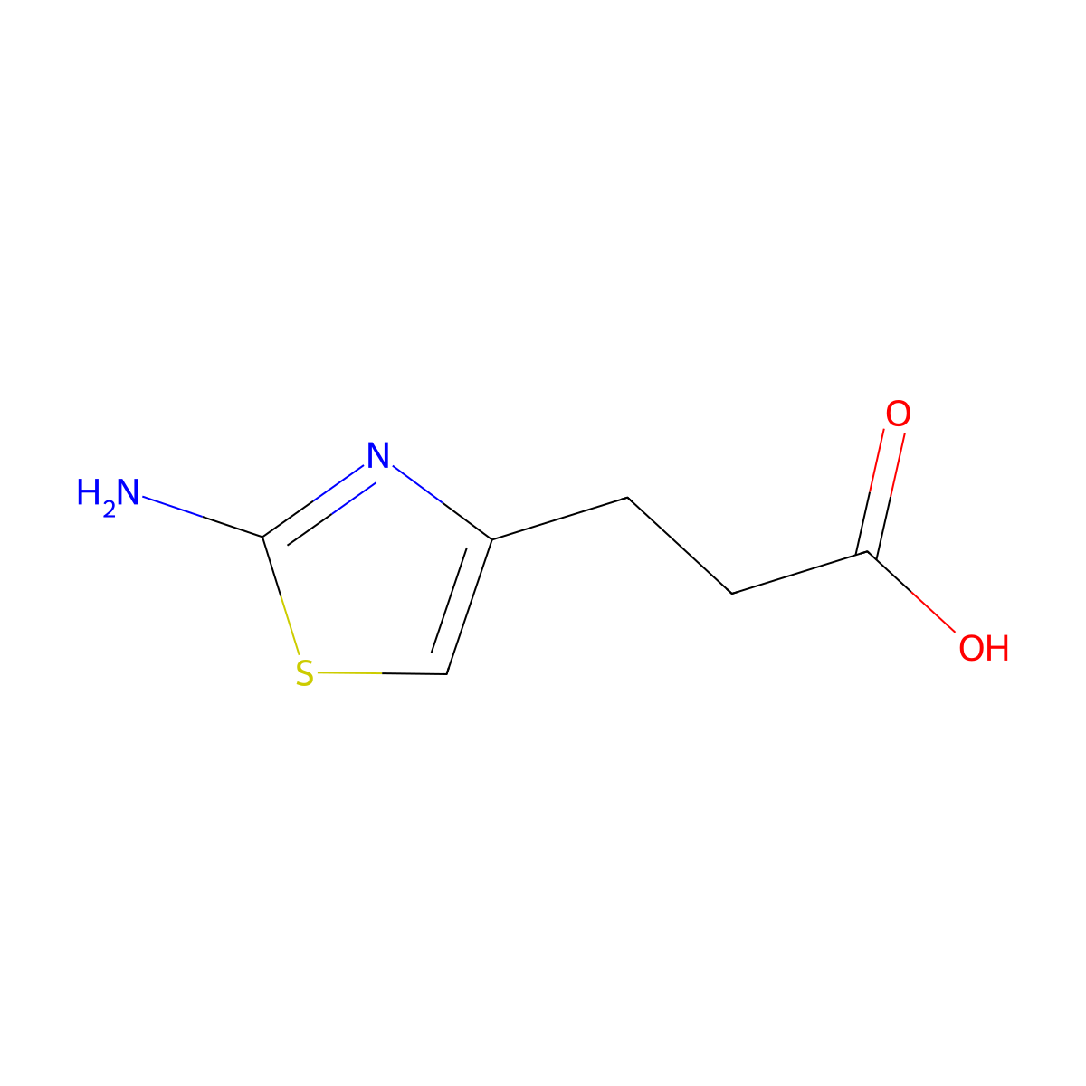 3-(2-Amino-1,3-thiazol-4-yl)propanoic acid molecular structure, CAS 100114-41-8