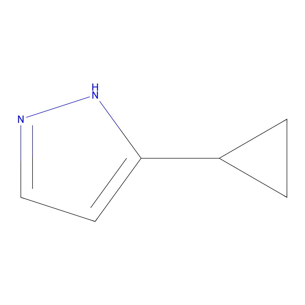 3-Cyclopropyl-1H-pyrazole molecular structure, CAS 100114-57-6