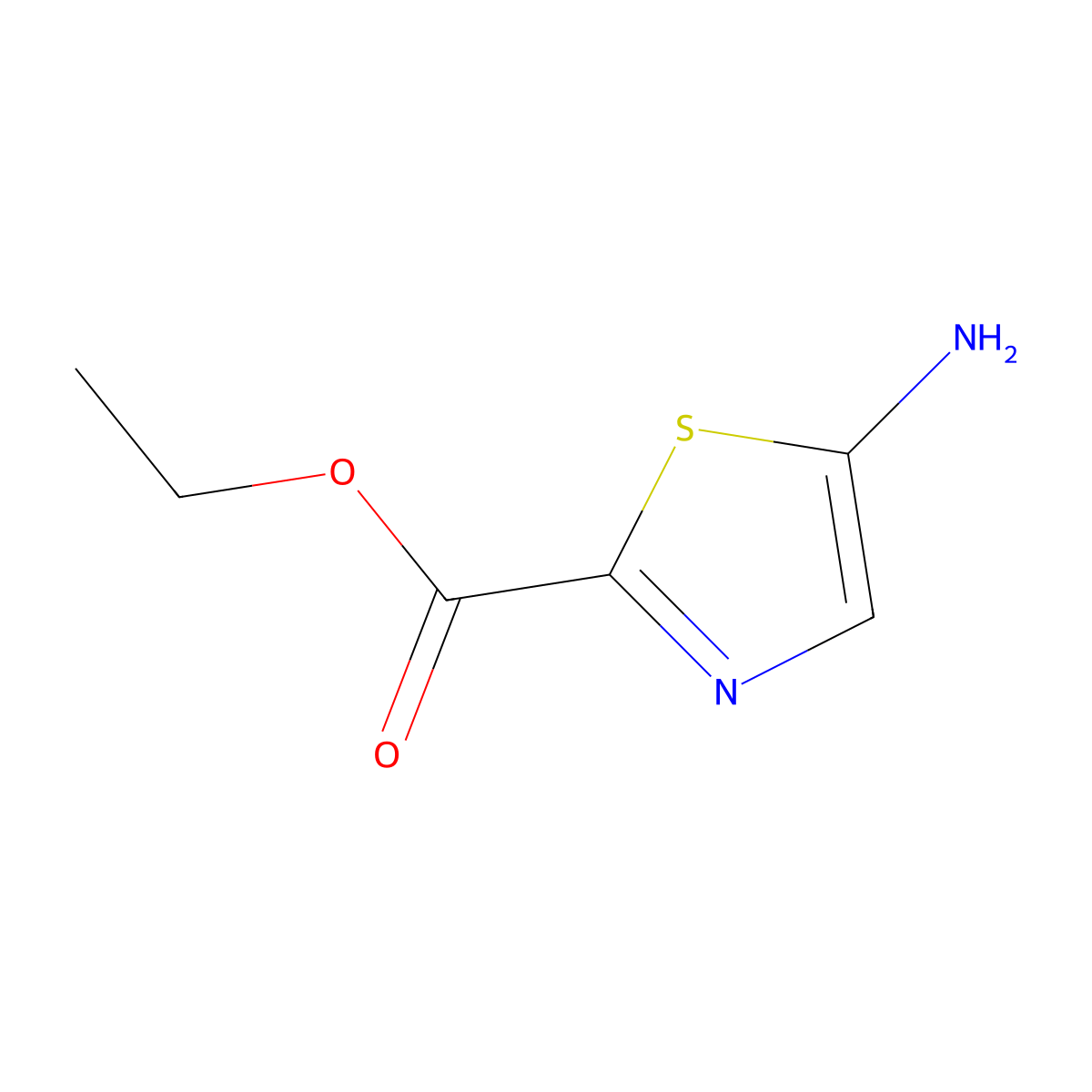 Ethyl 5-amino-1,3-thiazole-2-carboxylate molecular structure, CAS 100114-63-4