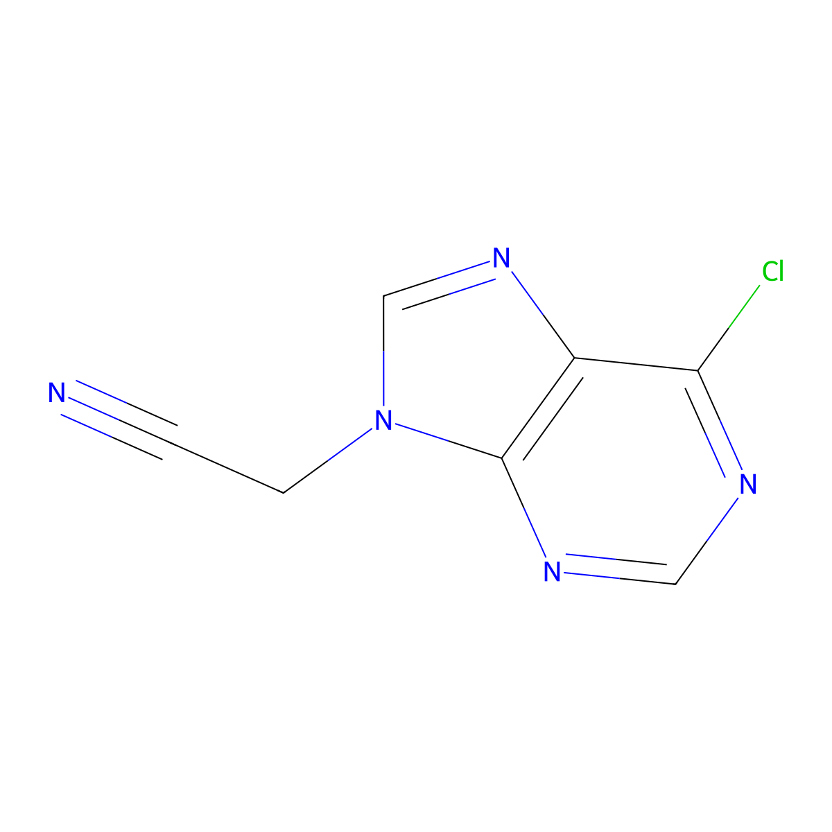 2-(6-chloro-9H-purin-9-yl)acetonitrile molecular structure, CAS 100114-80-5