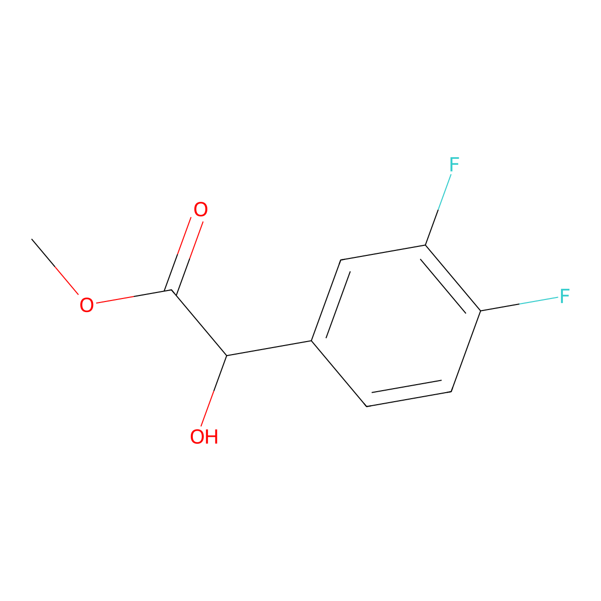 Methyl 2-(3,4-difluorophenyl)-2-hydroxyacetate molecular structure, CAS 1001159-02-9