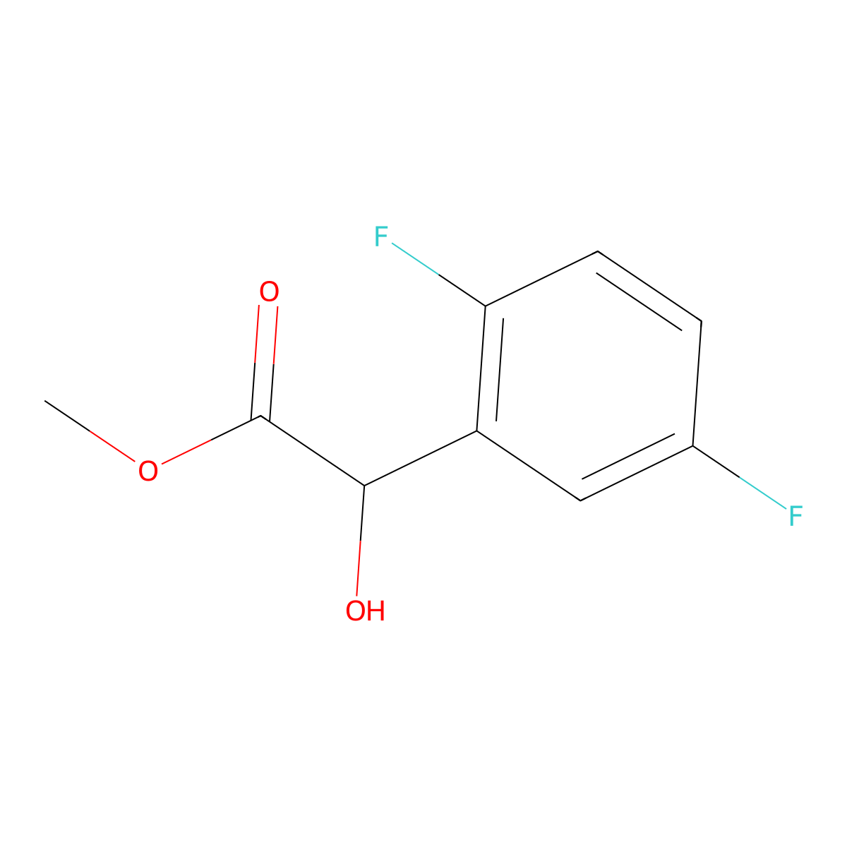 Methyl 2-(2,5-difluorophenyl)-2-hydroxyacetate molecular structure, CAS 1001160-68-4