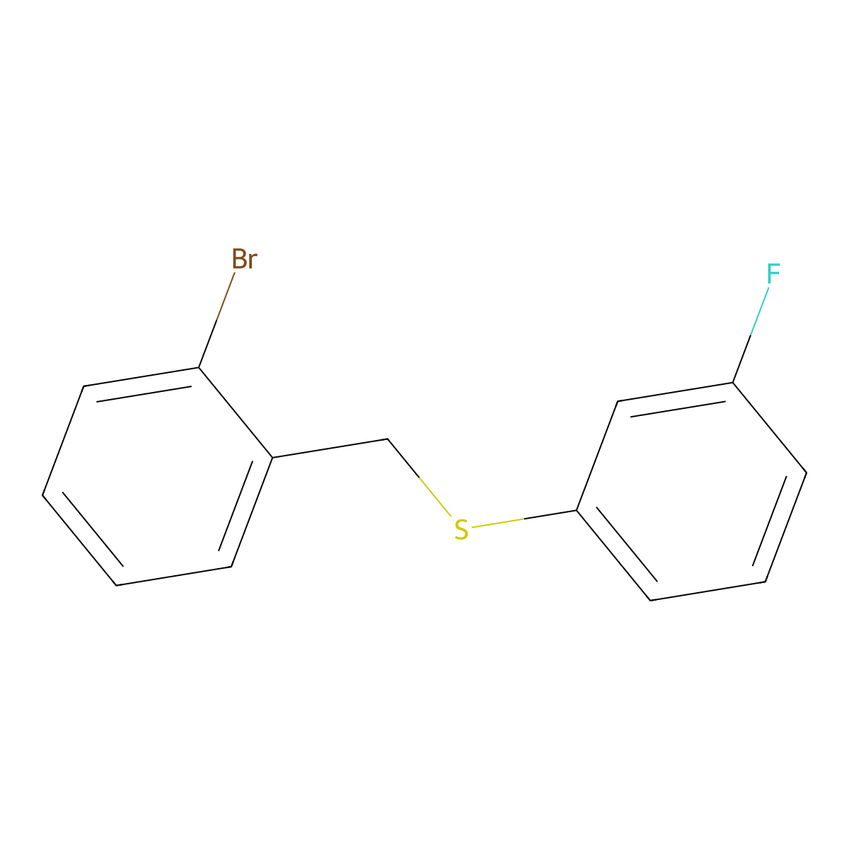 (2-Bromobenzyl)(3-fluorophenyl)sulfane molecular structure, CAS 1001161-71-2