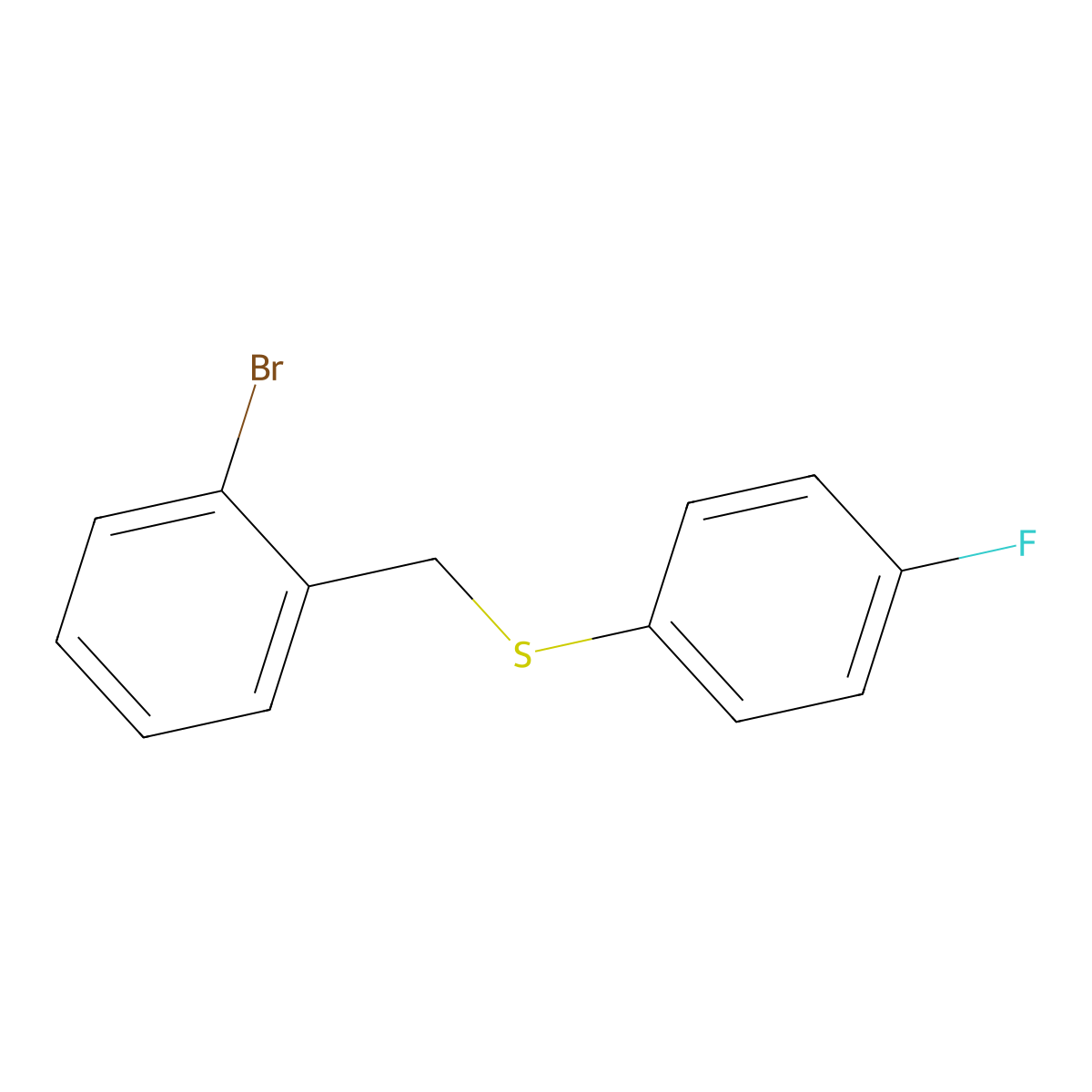 (2-Bromobenzyl)(4-fluorophenyl)sulfane molecular structure, CAS 1001161-72-3