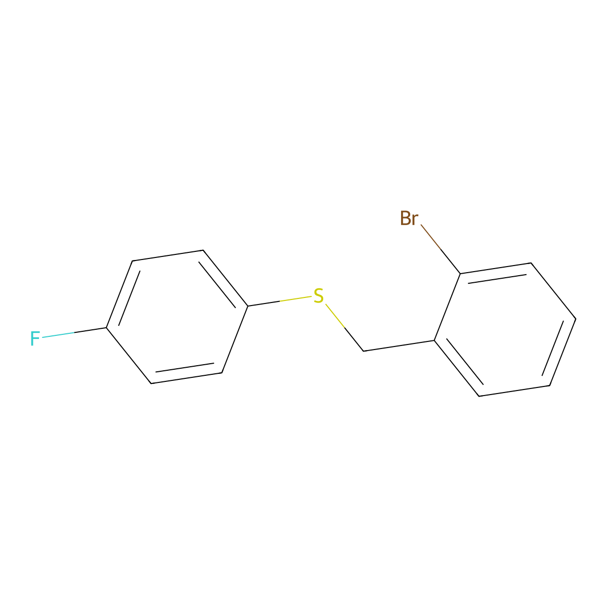 (2-Bromobenzyl)(4-fluorophenyl)sulfane molecular structure, CAS 1001161-72-3