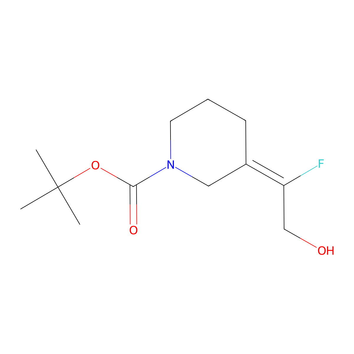 tert-Butyl 3-(1-fluoro-2-hydroxyethylidene)-piperidine-1-carboxylate molecular structure, CAS 1001161-82-5