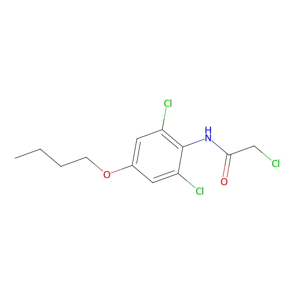 N-(4-Butoxy-2,6-dichlorophenyl)-2-chloroacetamide molecular structure, CAS 100117-20-2