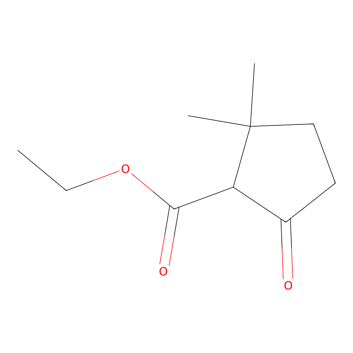 Ethyl 2,2-dimethyl-5-oxocyclopentane-1-carboxylate molecular structure, CAS 1001180-78-4