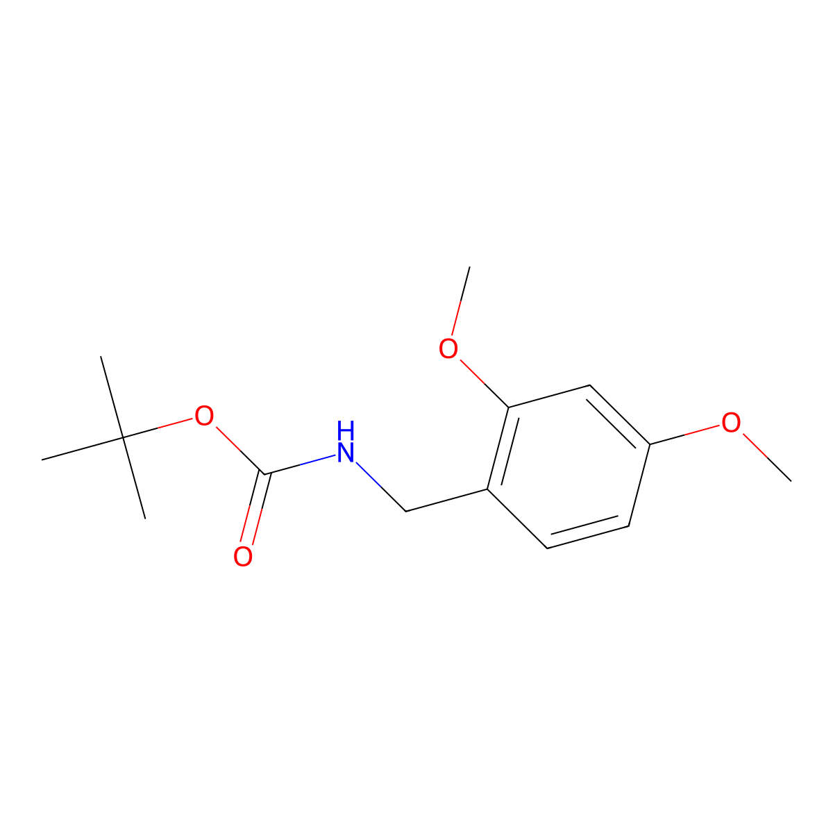 tert-butyl N-[(2,4-dimethoxyphenyl)methyl]carbamate molecular structure, CAS 1001181-01-6
