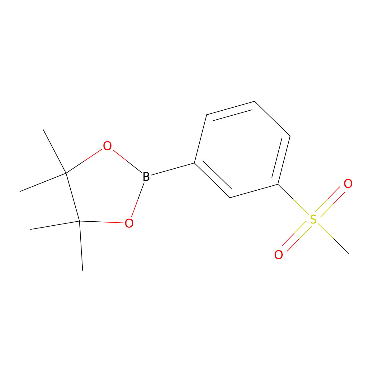 2-(3-Methanesulfonylphenyl)-4,4,5,5-tetramethyl-1,3,2-dioxaborolane molecular structure, CAS 1001185-88-1