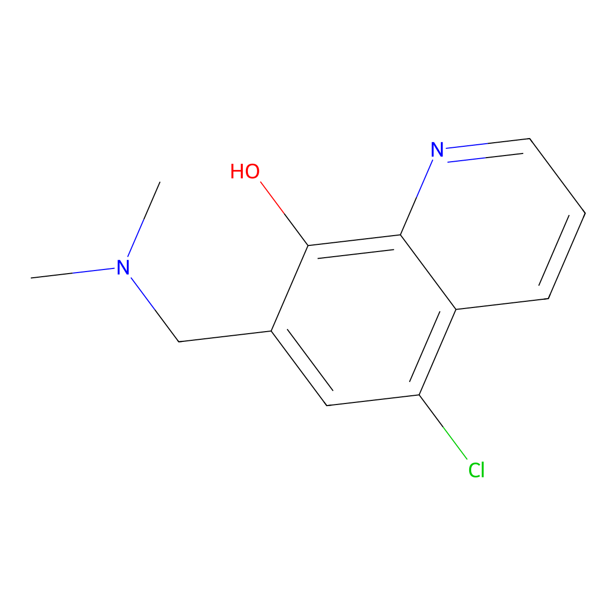 5-Chloro-7-[(dimethylamino)methyl]quinolin-8-ol molecular structure, CAS 100119-17-3