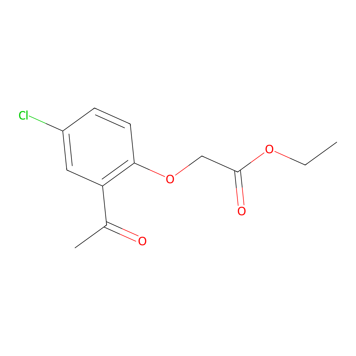 Acetic acid, 2-(2-acetyl-4-chlorophenoxy)-, ethyl ester molecular structure, CAS 100119-57-1