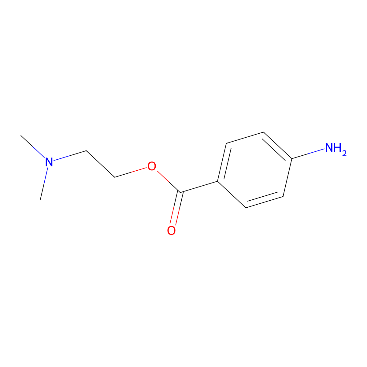 Benzoic acid, 4-amino-, 2-(dimethylamino)ethyl ester molecular structure, CAS 10012-47-2