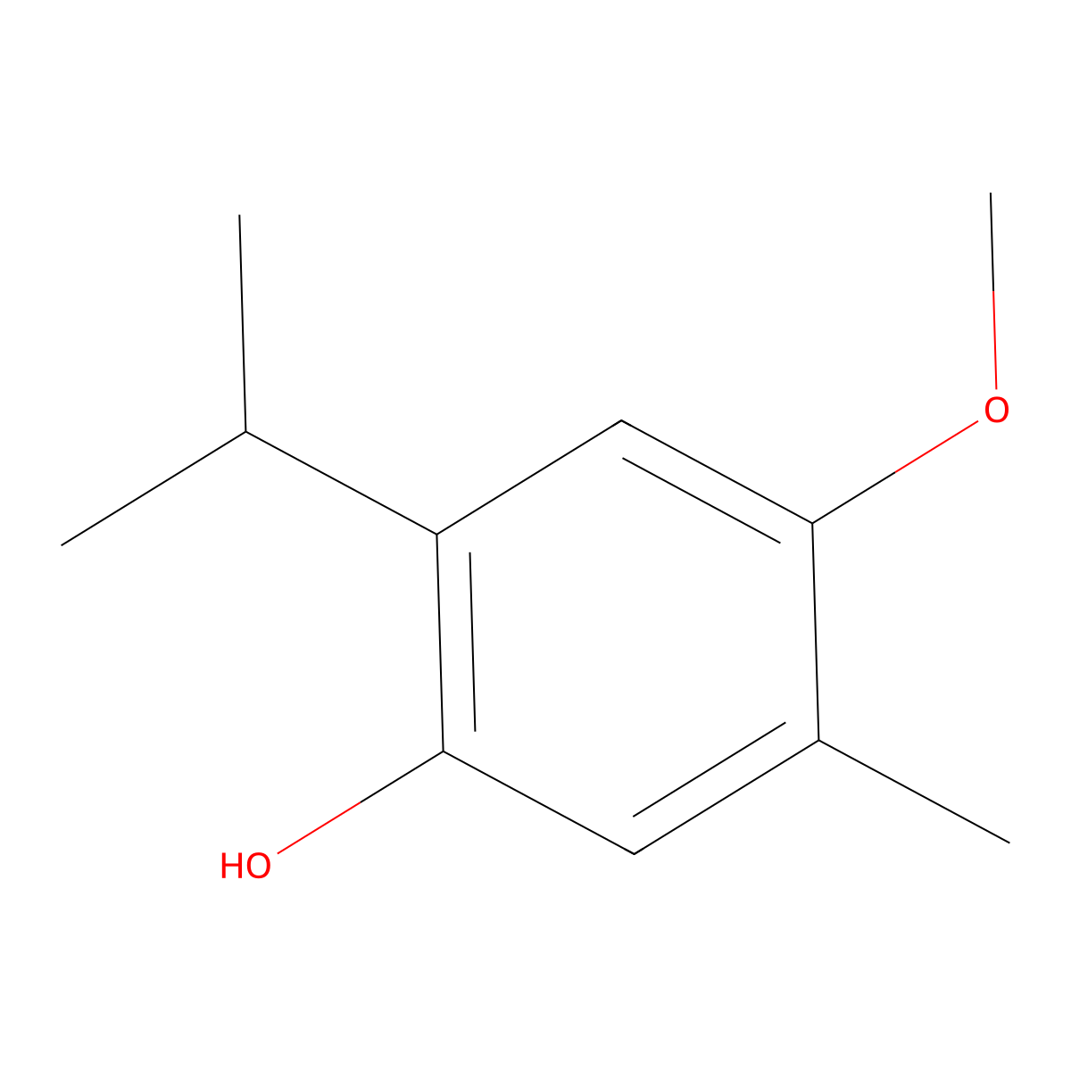 2-Isopropyl-4-methoxy-5-methyl-phenol molecular structure, CAS 10012-48-3