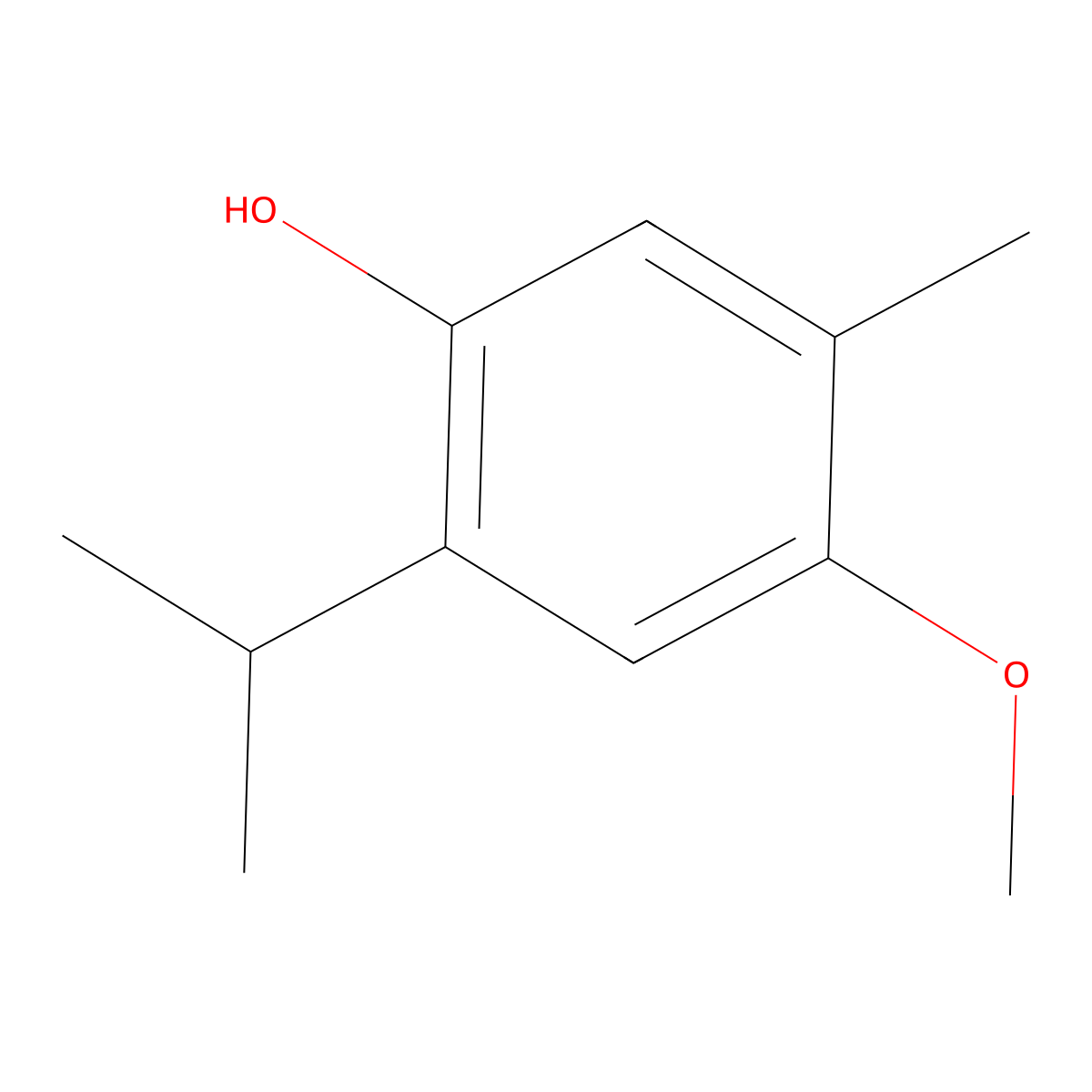 2-Isopropyl-4-methoxy-5-methyl-phenol molecular structure, CAS 10012-48-3