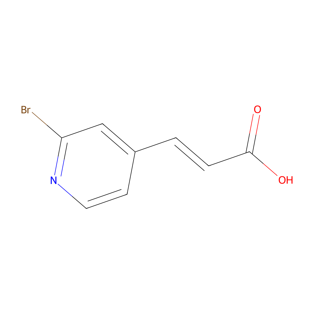 3-(2-Bromopyridin-4-yl)acrylic acid molecular structure, CAS 1001200-52-7