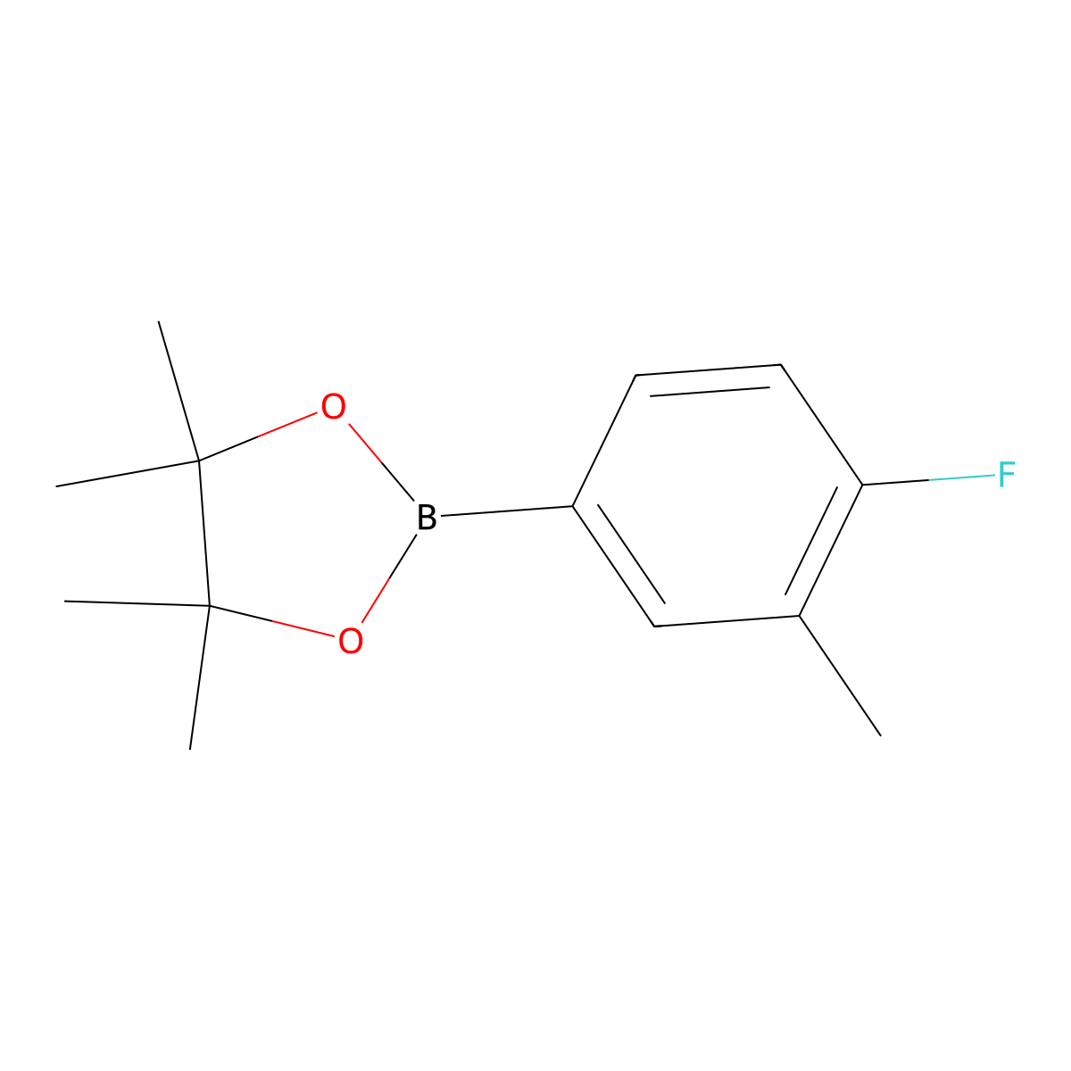 4-Fluoro-3-methylphenylboronic acid pinacol ester molecular structure, CAS 1001200-60-7