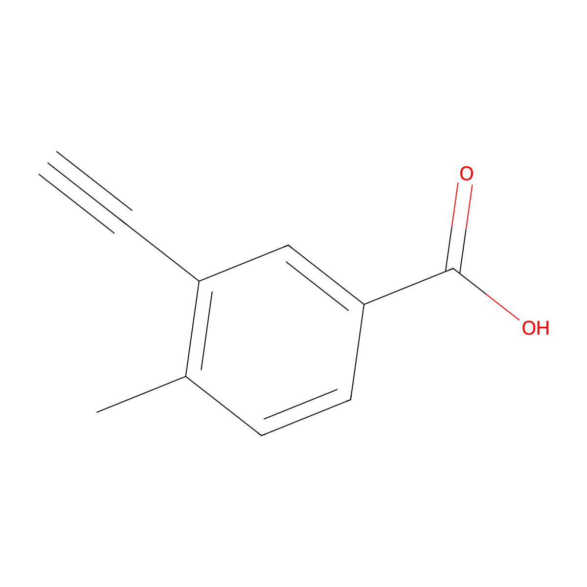 3-Ethynyl-4-methylbenzoic acid molecular structure, CAS 1001203-03-7