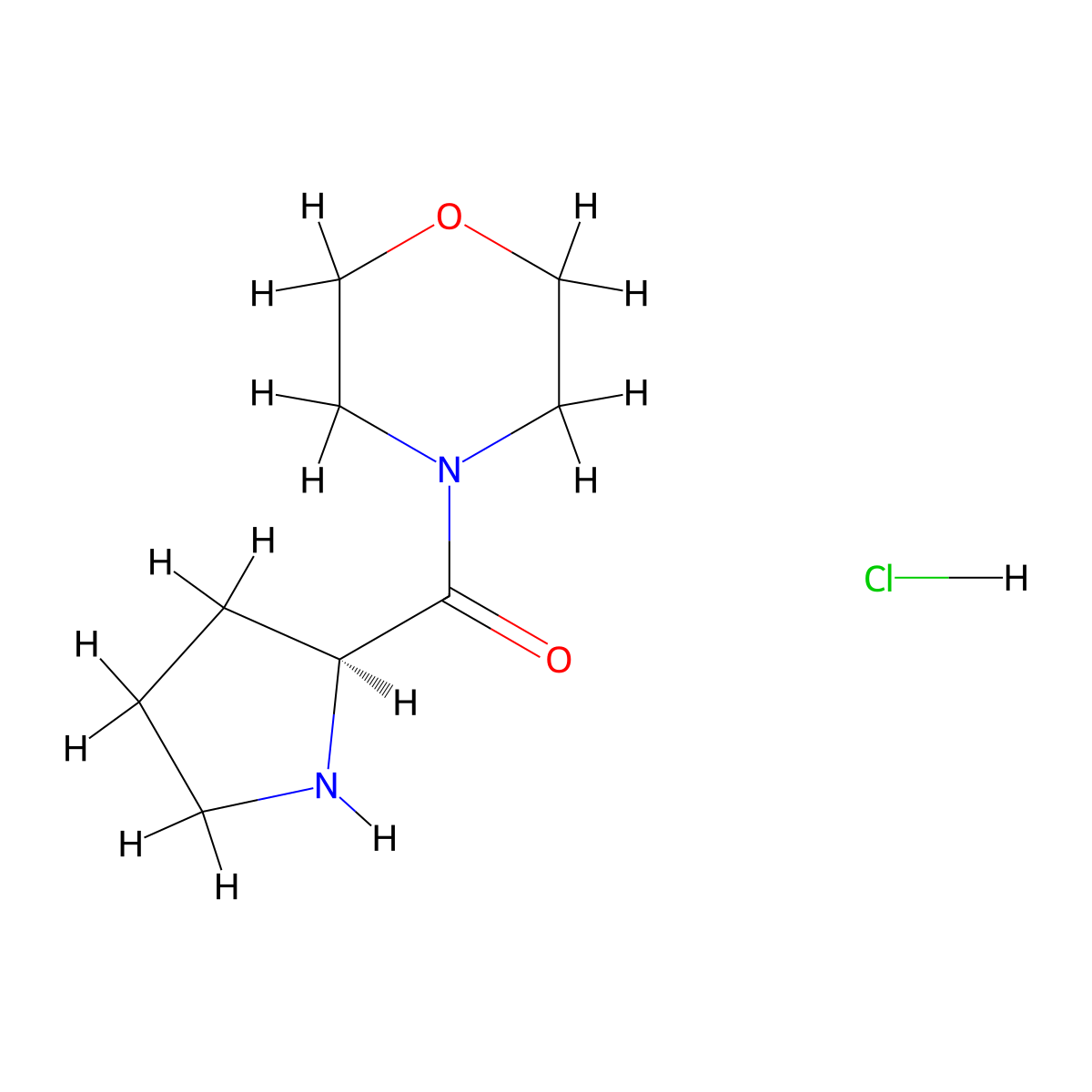 4-L-Prolylmorpholine hydrochloride molecular structure, CAS 1001207-72-2