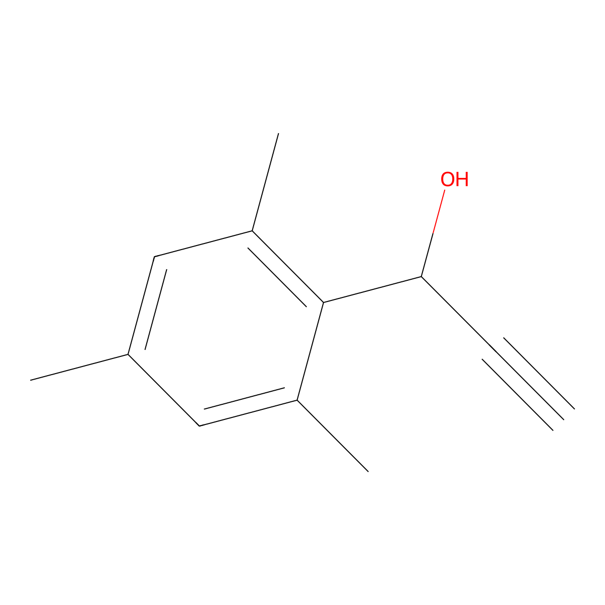 1-(2,4,6-Trimethylphenyl)-2-propyn-1-ol molecular structure, CAS 100121-36-6