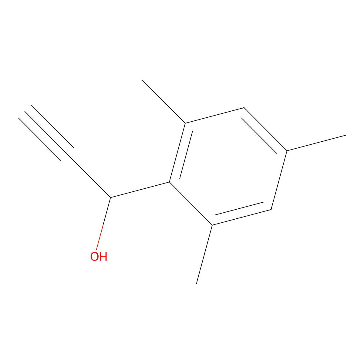 1-(2,4,6-Trimethylphenyl)-2-propyn-1-ol molecular structure, CAS 100121-36-6