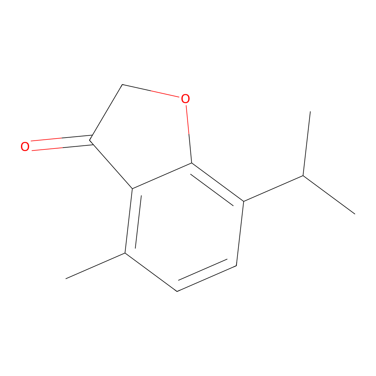 4-Methyl-7-(propan-2-yl)-2,3-dihydro-1-benzofuran-3-one molecular structure, CAS 100121-58-2