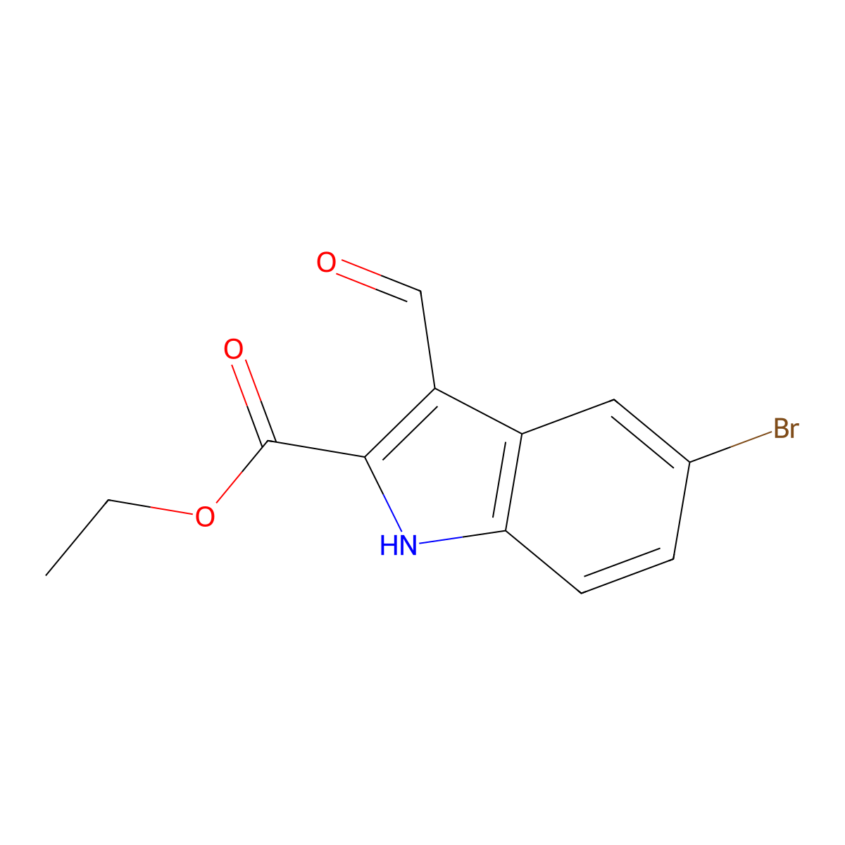 ethyl 5-bromo-3-formyl-1H-indole-2-carboxylate molecular structure, CAS 100123-25-9