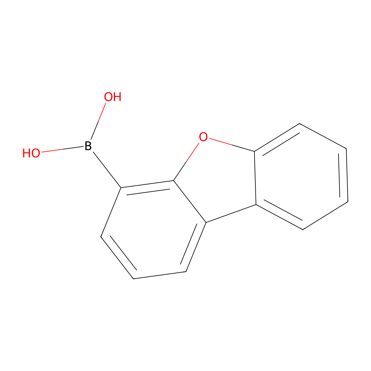 Dibenzofuran-4-boronic acid molecular structure, CAS 100124-06-9