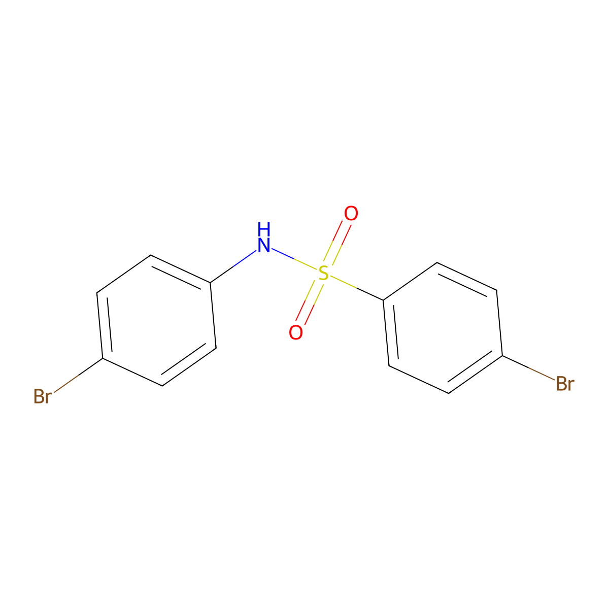 4-Bromo-N-(4-bromophenyl)benzenesulfonamide molecular structure, CAS 100124-40-1