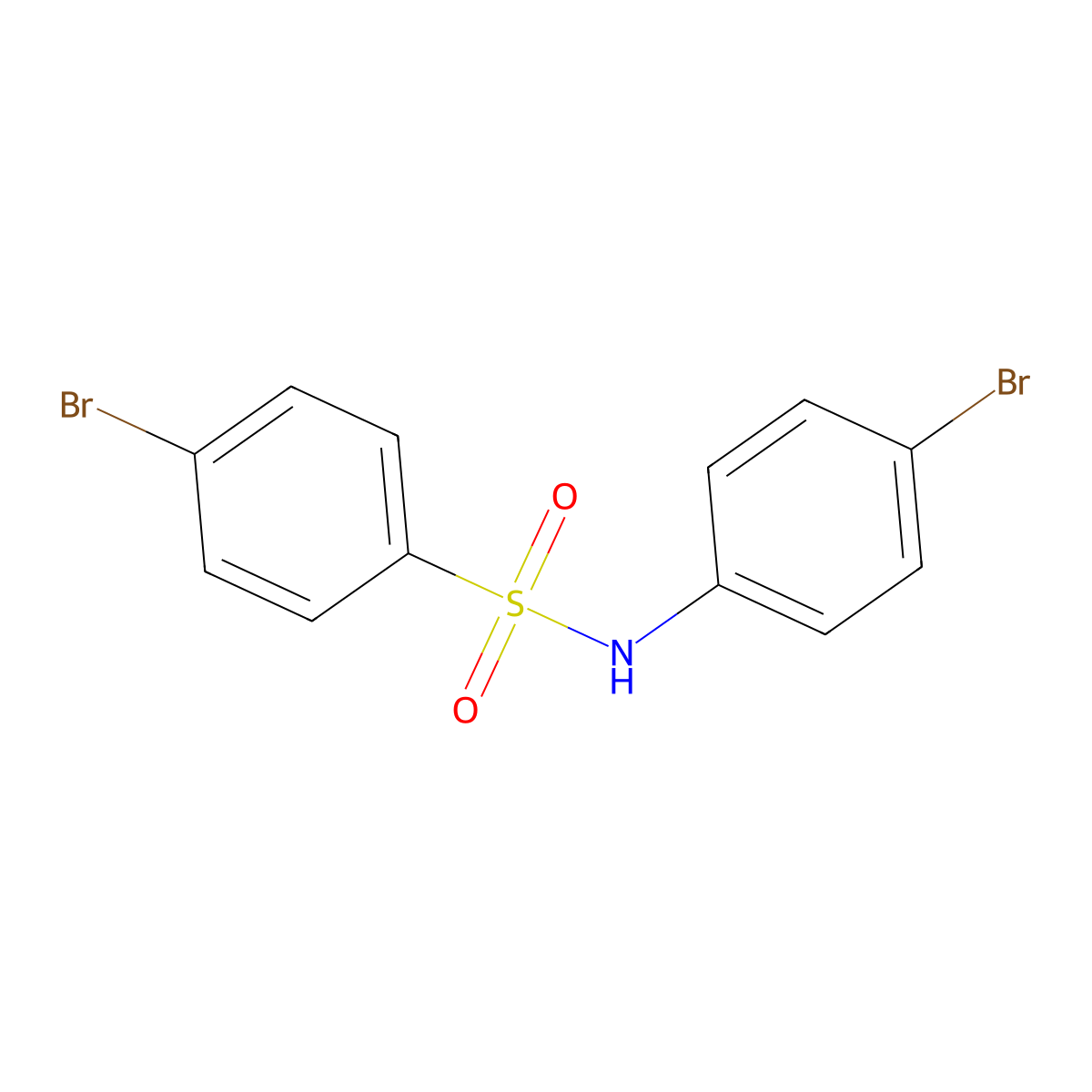 4-Bromo-N-(4-bromophenyl)benzenesulfonamide molecular structure, CAS 100124-40-1