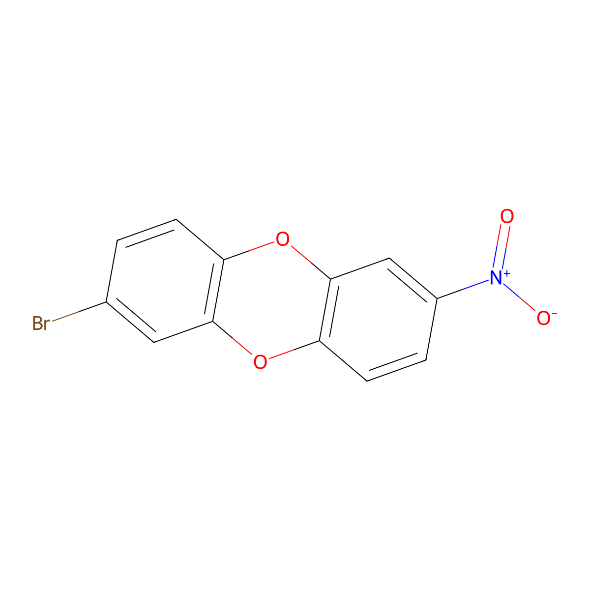2-Bromo-7-nitrodibenzo[b,e][1,4]dioxine molecular structure, CAS 100125-06-2