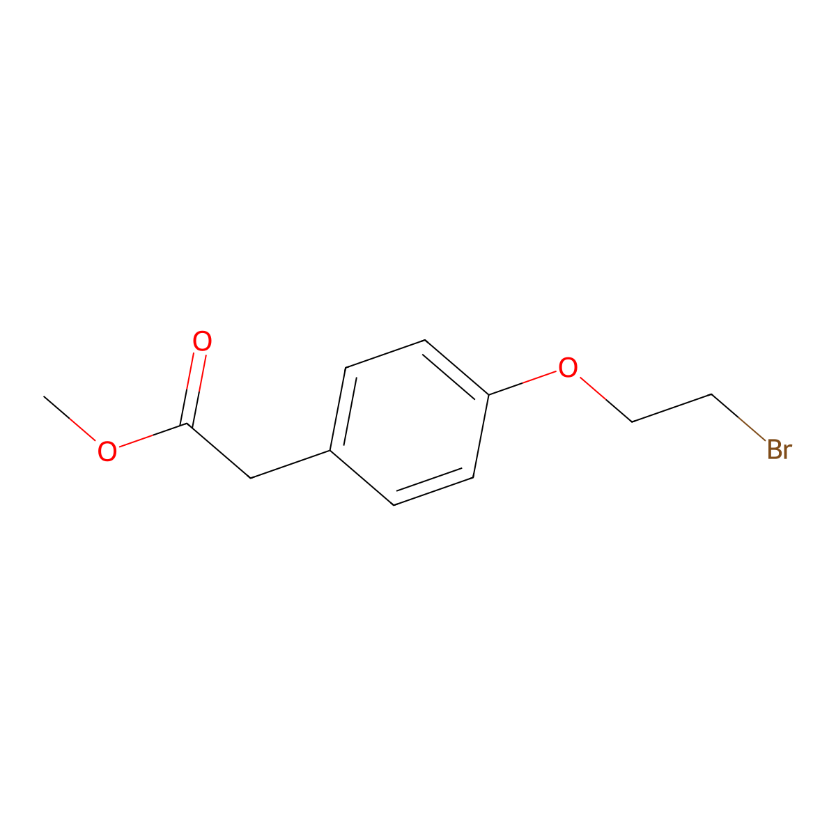 Methyl 2-(4-(2-bromoethoxy)phenyl)acetate molecular structure, CAS 100125-95-9