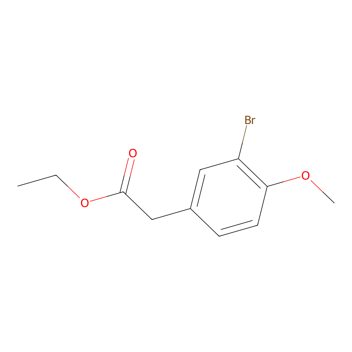 Ethyl 3-bromo-4-methoxyphenylacetate molecular structure, CAS 100125-96-0