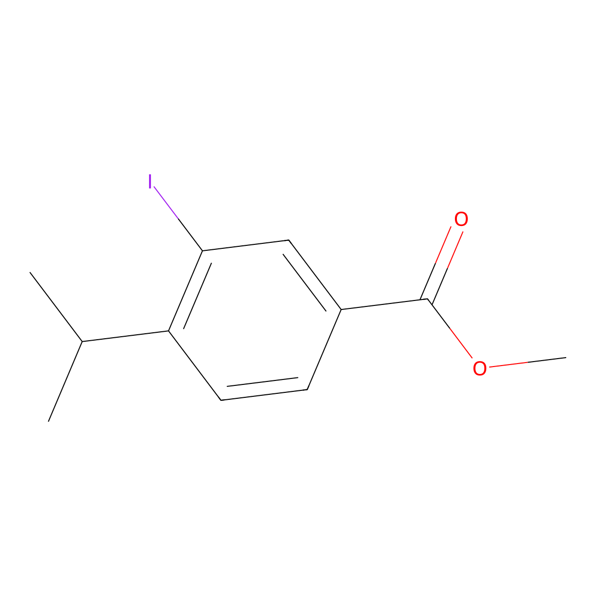 Methyl 3-iodo-4-isopropylbenzoate molecular structure, CAS 100127-58-0