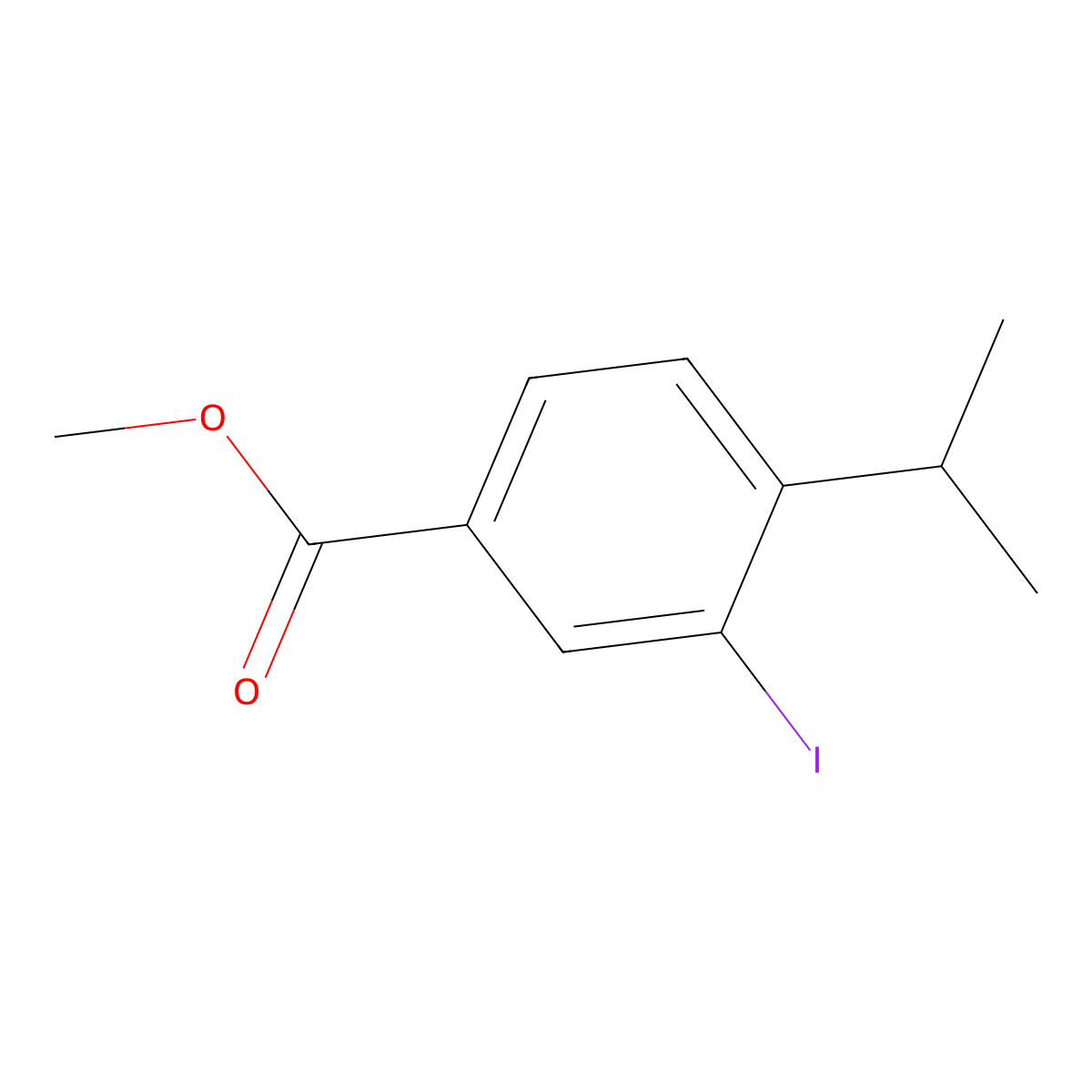 Methyl 3-iodo-4-isopropylbenzoate molecular structure, CAS 100127-58-0