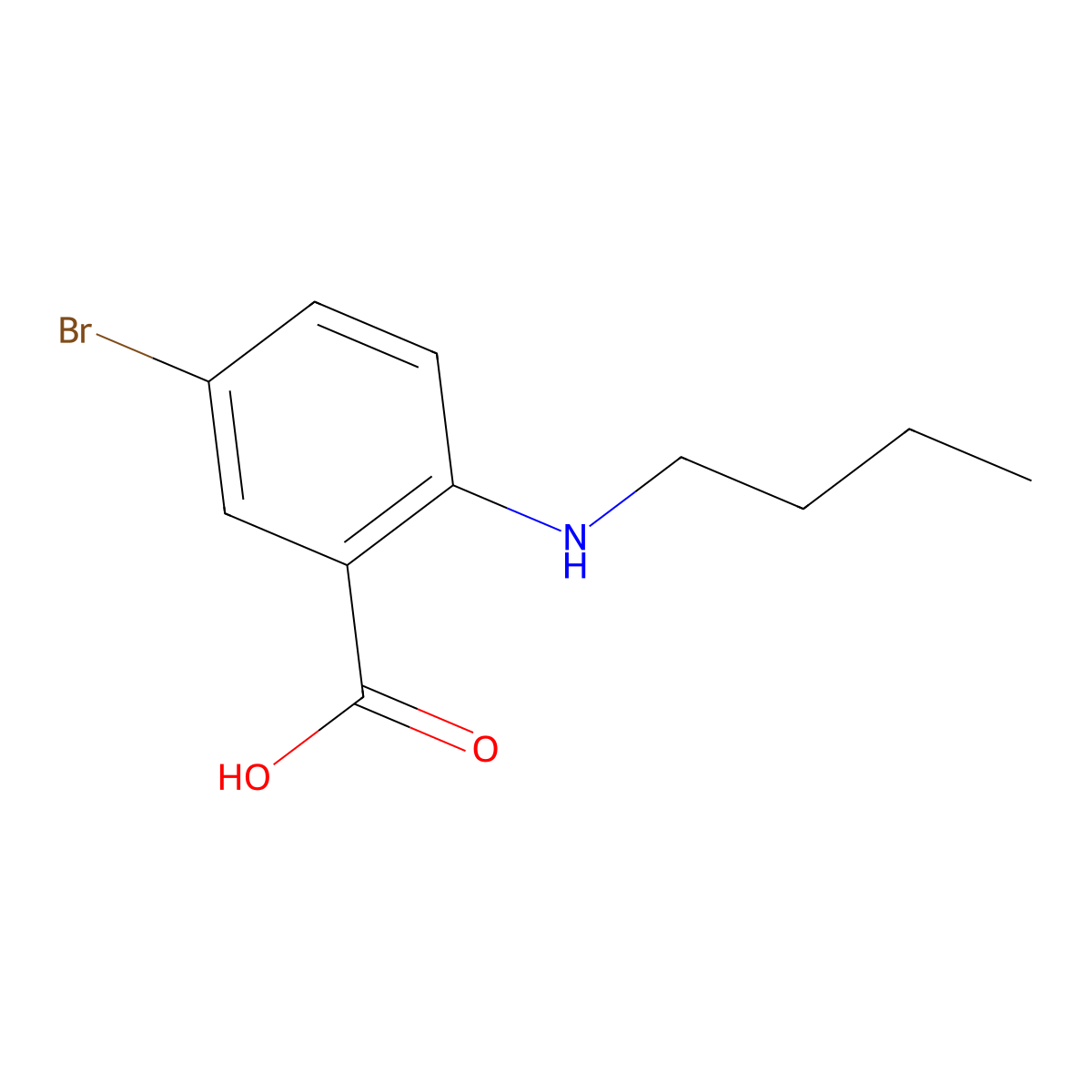 5-Bromo-2-(butylamino)benzoic acid molecular structure, CAS 100129-13-3