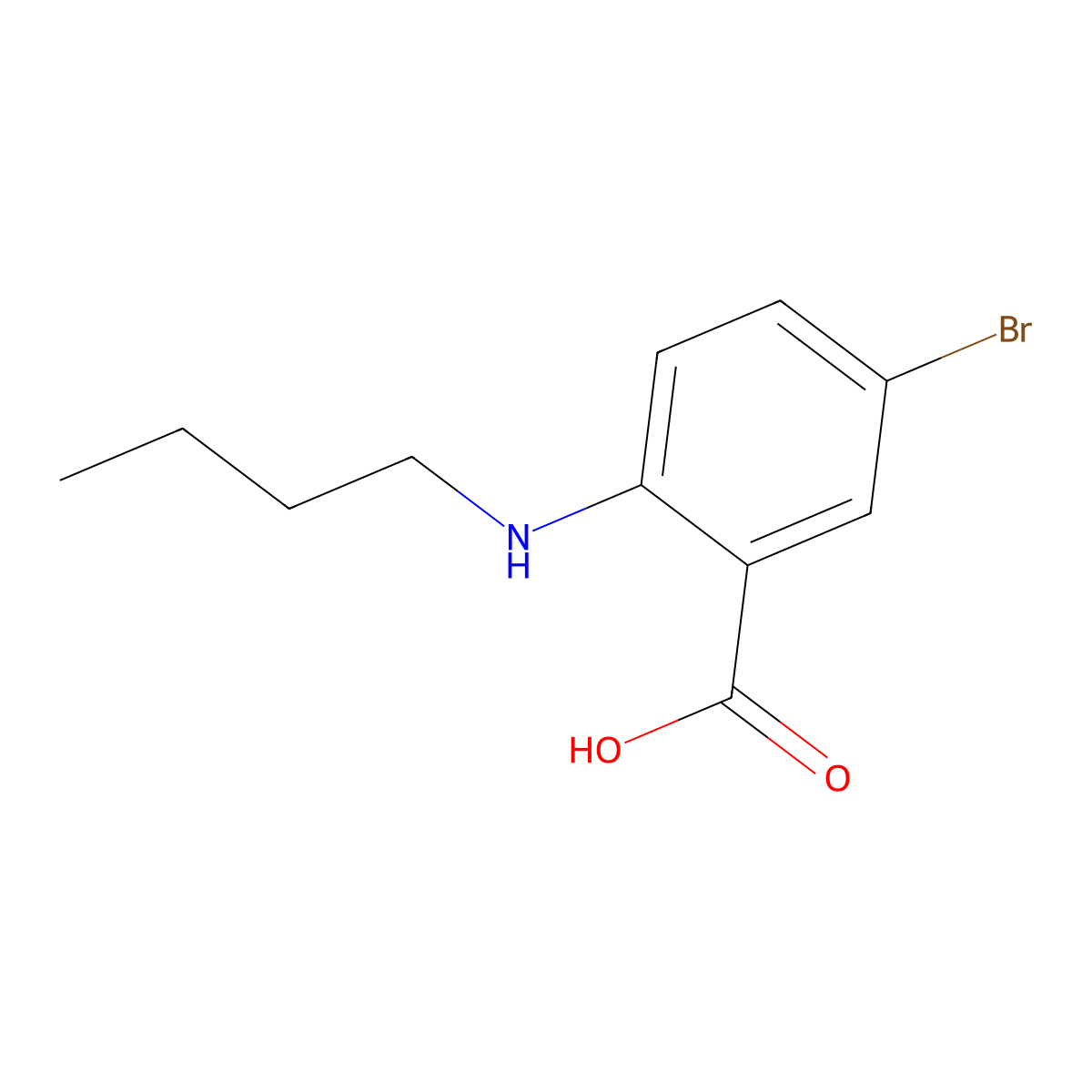5-Bromo-2-(butylamino)benzoic acid molecular structure, CAS 100129-13-3