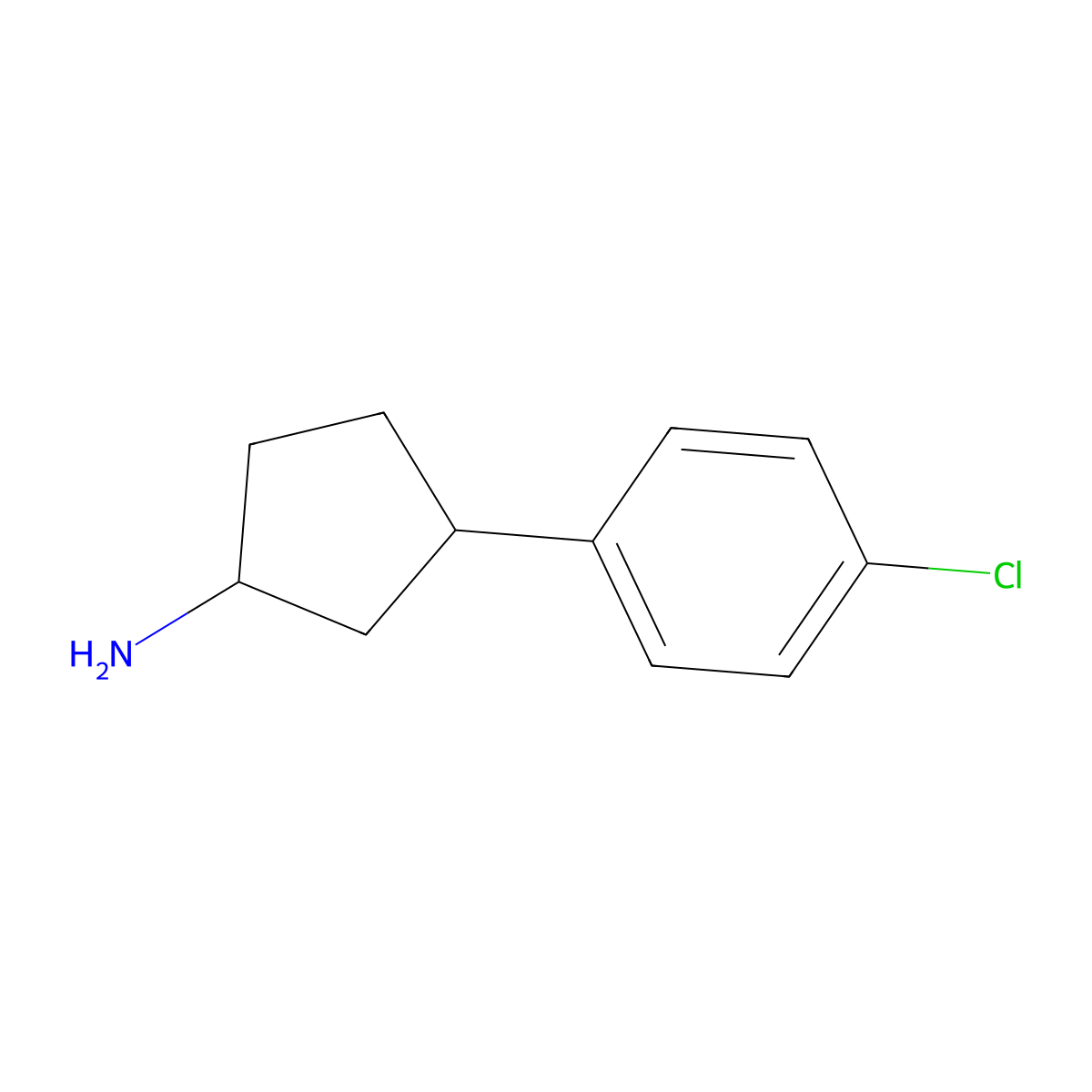 3-(4-Chlorophenyl)cyclopentan-1-amine molecular structure, CAS 100129-33-7