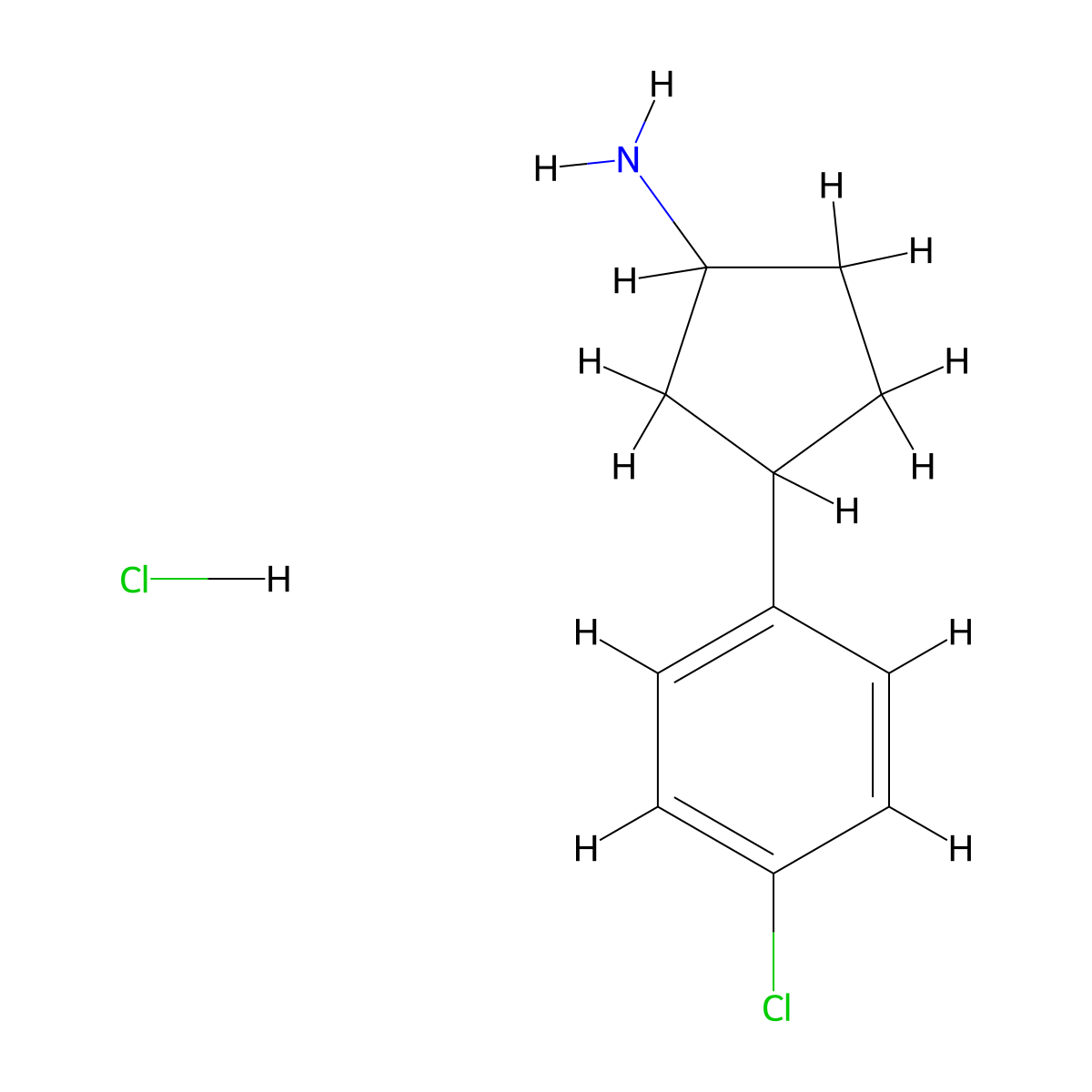 3-(4-Chlorophenyl)cyclopentan-1-amine hydrochloride molecular structure, CAS 100129-34-8